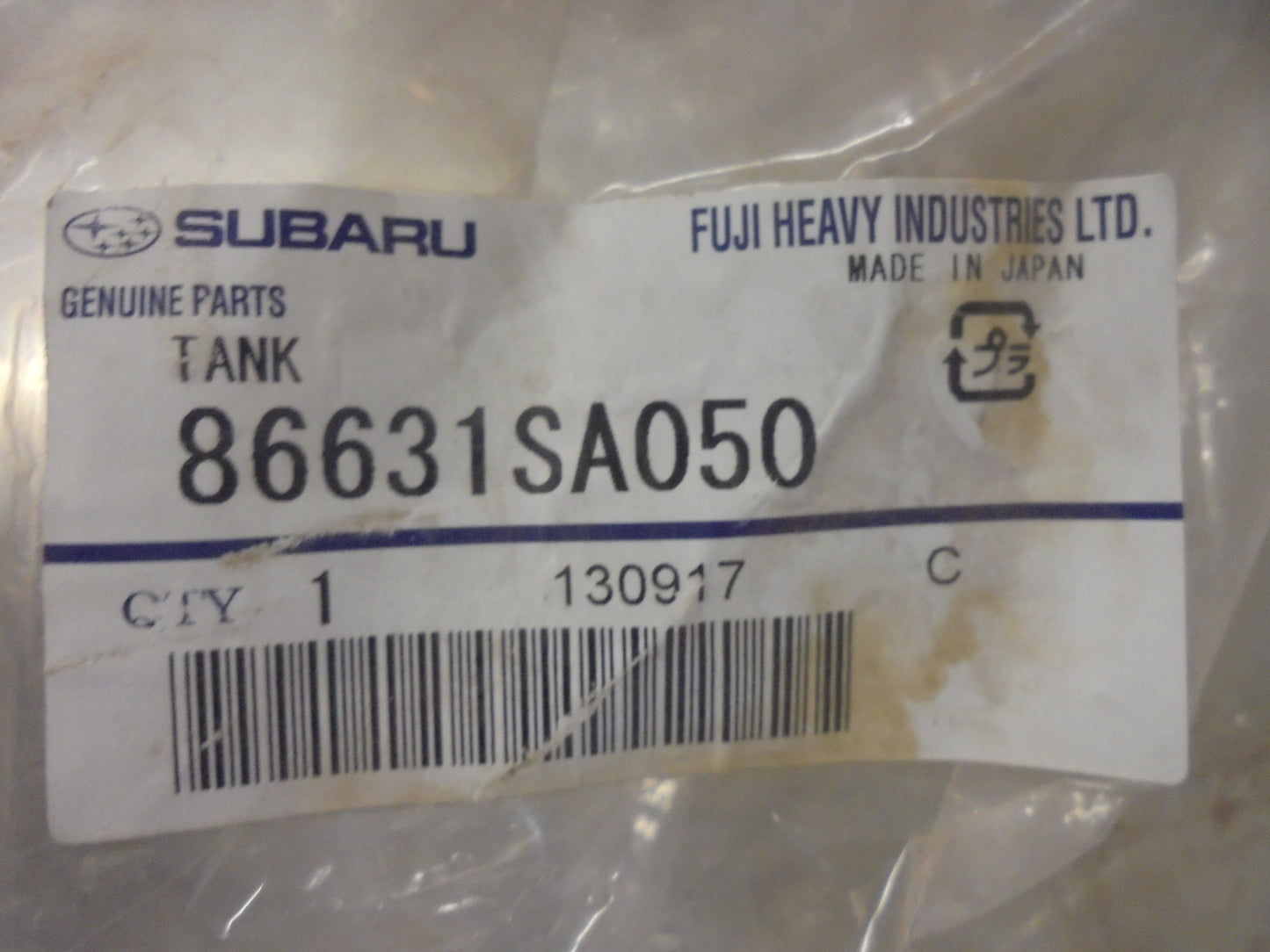 Subaru Forester Genuine Washer Fluid Reservoir Front New Part