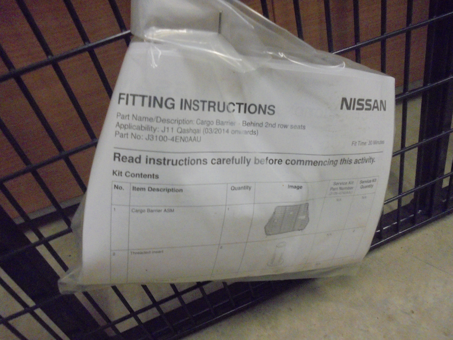 Nissan Qashqai J11 Genuine Cargo Barrier Dog Guard New Part
