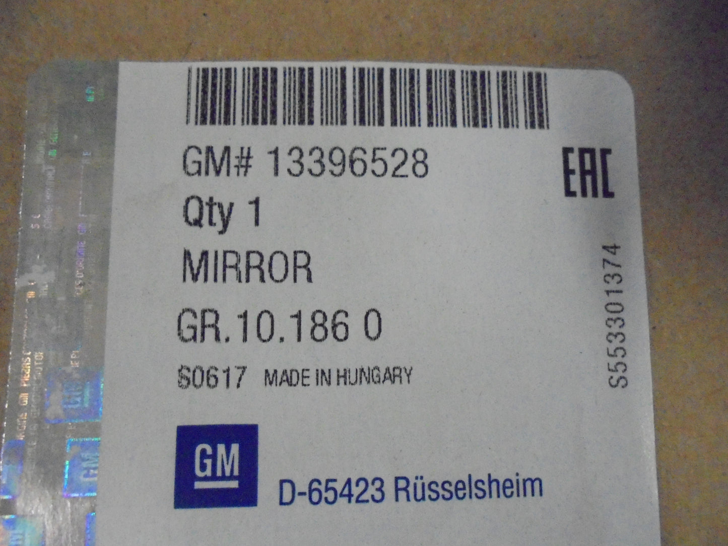 Holden Astra J Genuine Left Hand Outer Mirror Heated Glass New Part