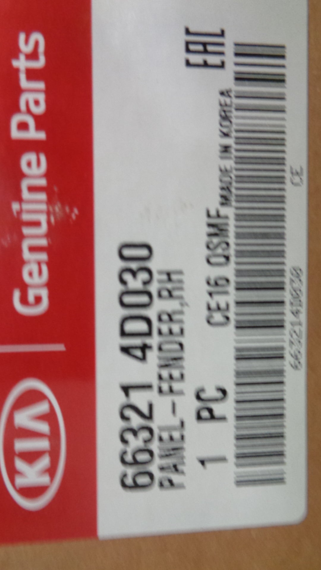 Kia Carnival Genuine Right Hand Front Quarter Panel New Part