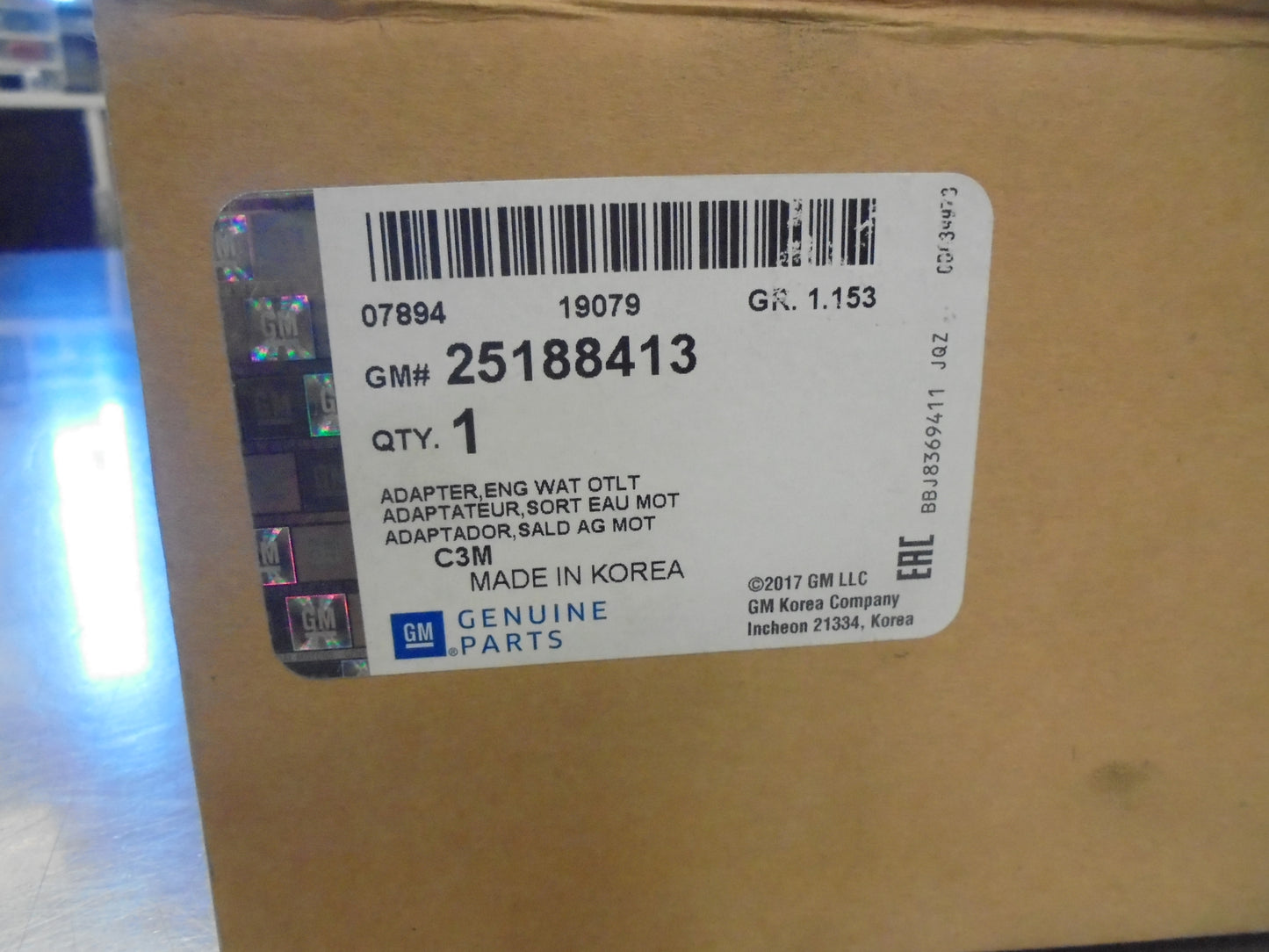 Holden Spark Genuine Engine Water Pump Adapter New Part