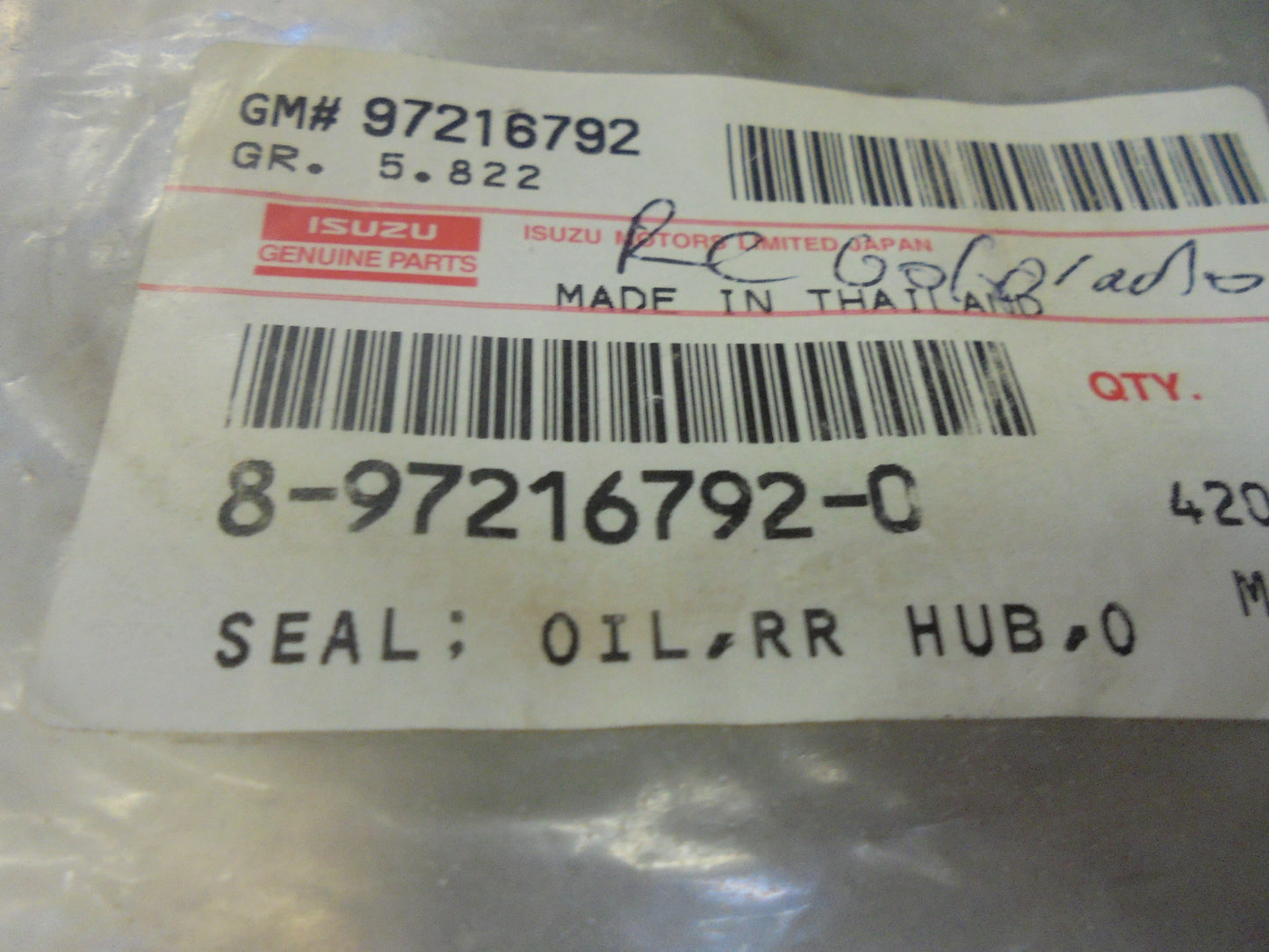 Isuzu D-Max/Colorado Genuine Rear Hub Seal New Part