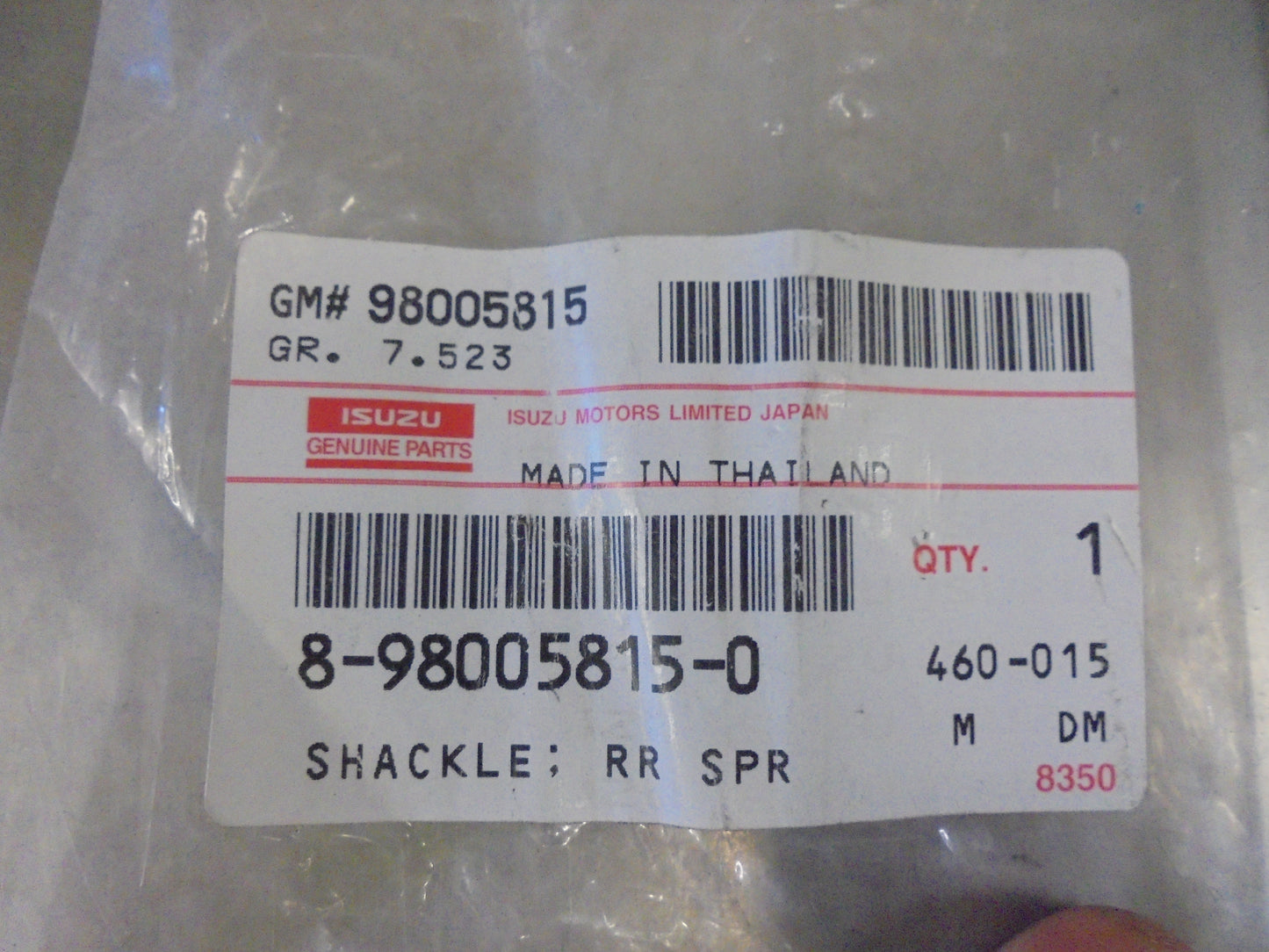 Isuzu D-Max Genuine Rear Shackle ASM New Part