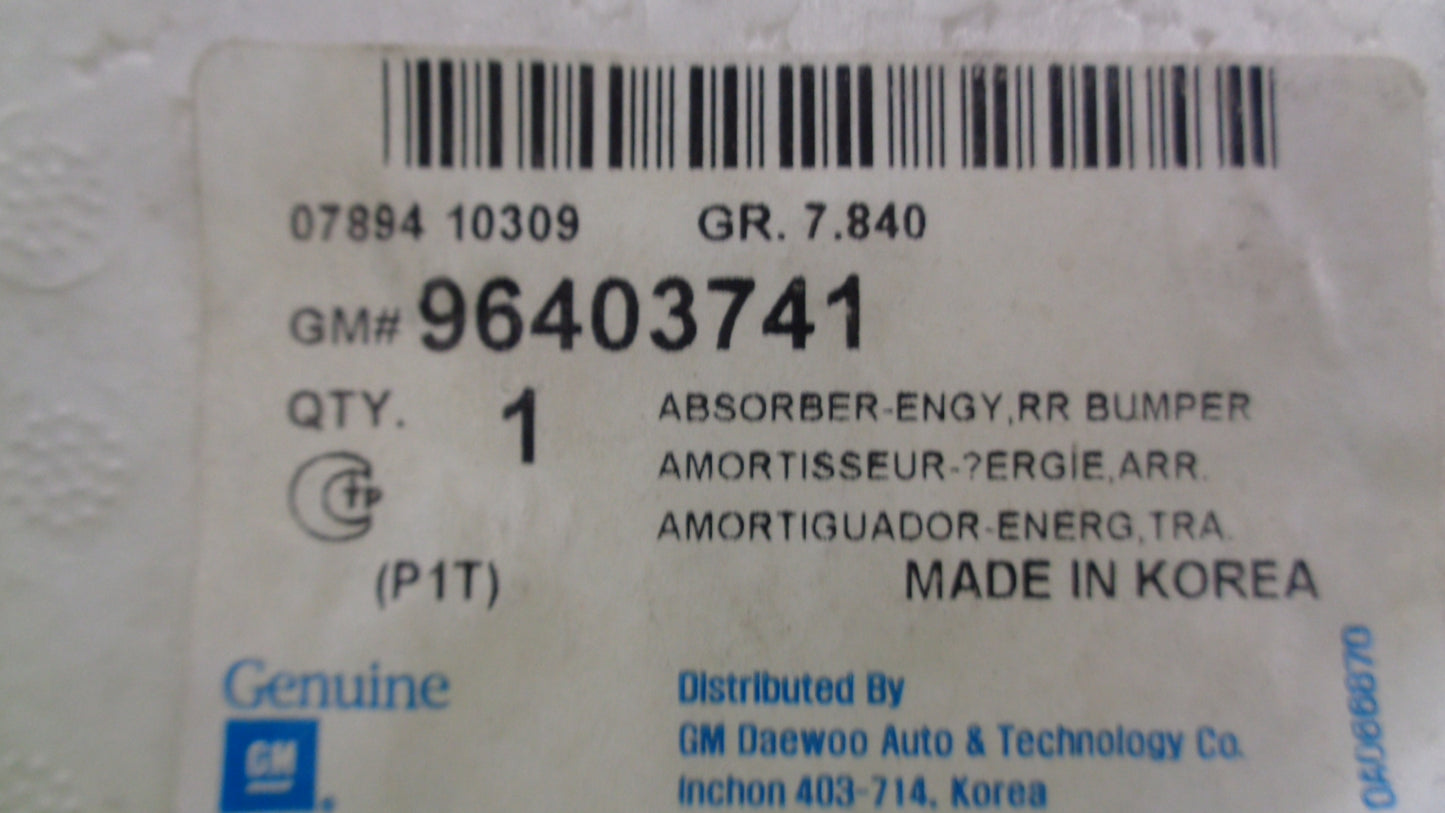 Holden TK Barina Genuine Rear Bumper Energy Absorber New Part