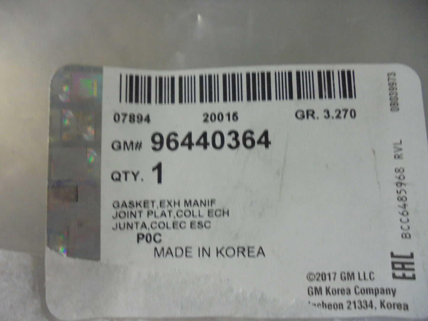 Holden Captiva Genuine Exhaust Manifold Gasket New Part