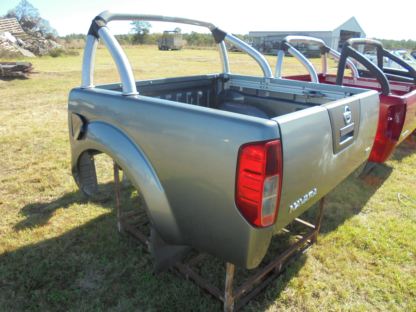 Nissan Navara ST dual cab tub Dark Grey in colour with alloy roll bar