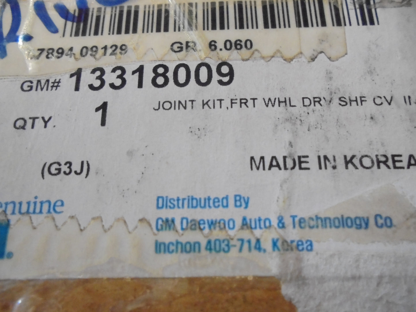 Holden Cruze JG Genuine Front Inner CV Joint Kit New Part