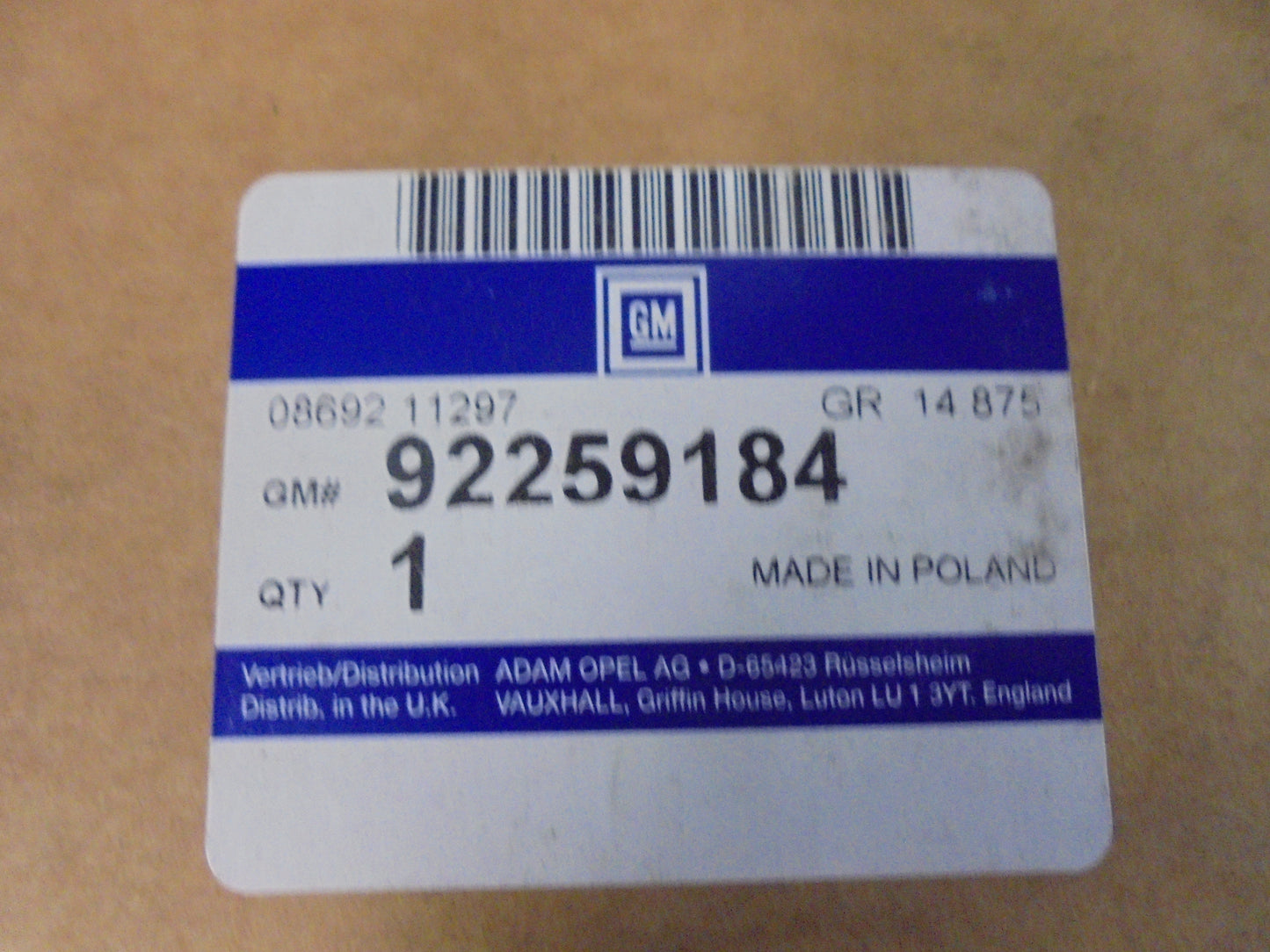 Holden VE Commodore WM Statesman Genuine Air Bag RF S/RL New Part