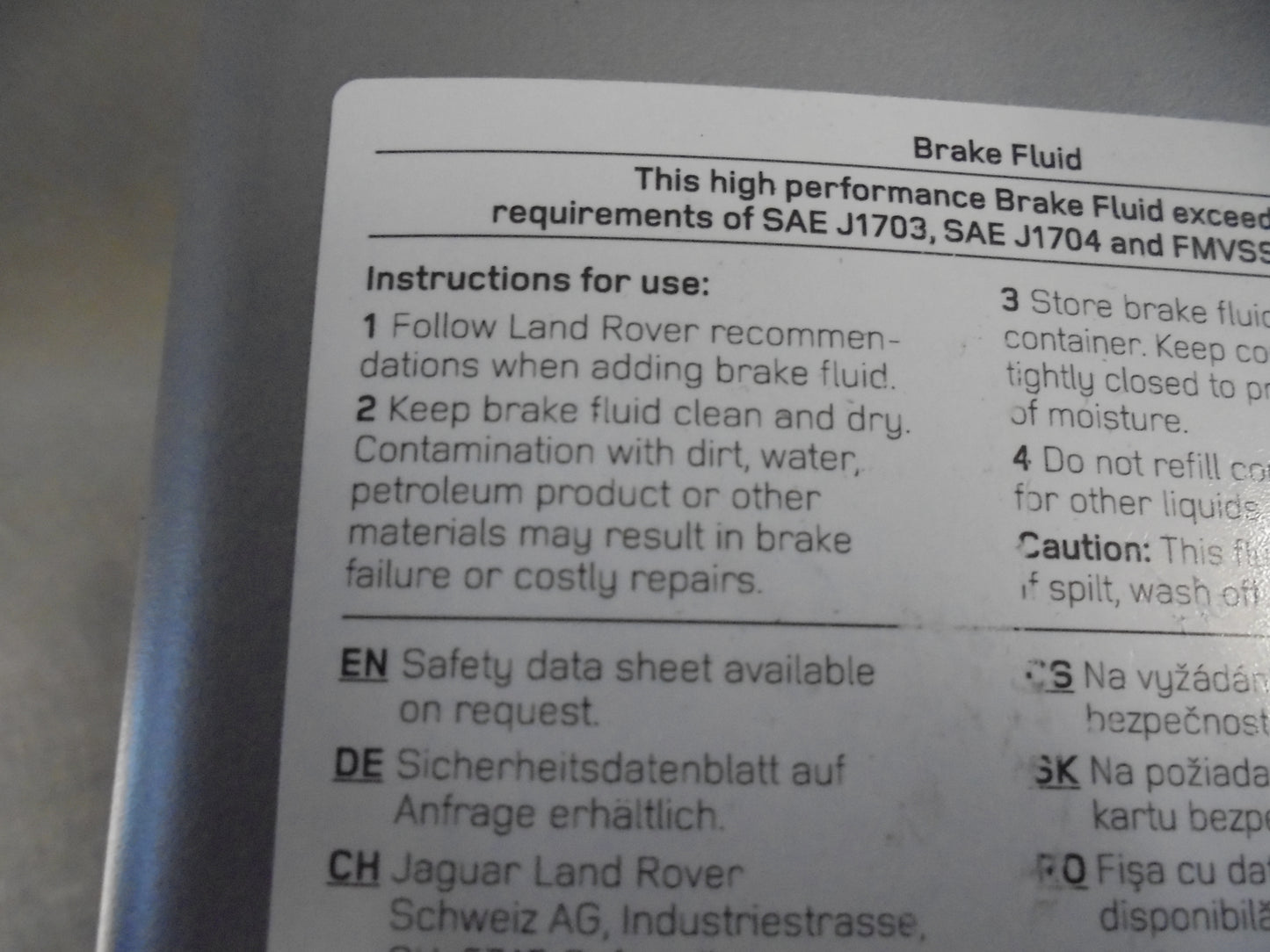 Land Rover Ranger Rover-Freelander-Discovery Genuine 1Ltr Brake Fluid 4Dot New Part
