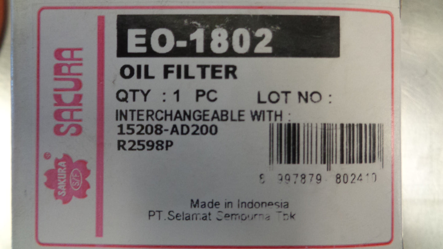 Sakura Oil Filter suits Xtrail Navara New Part