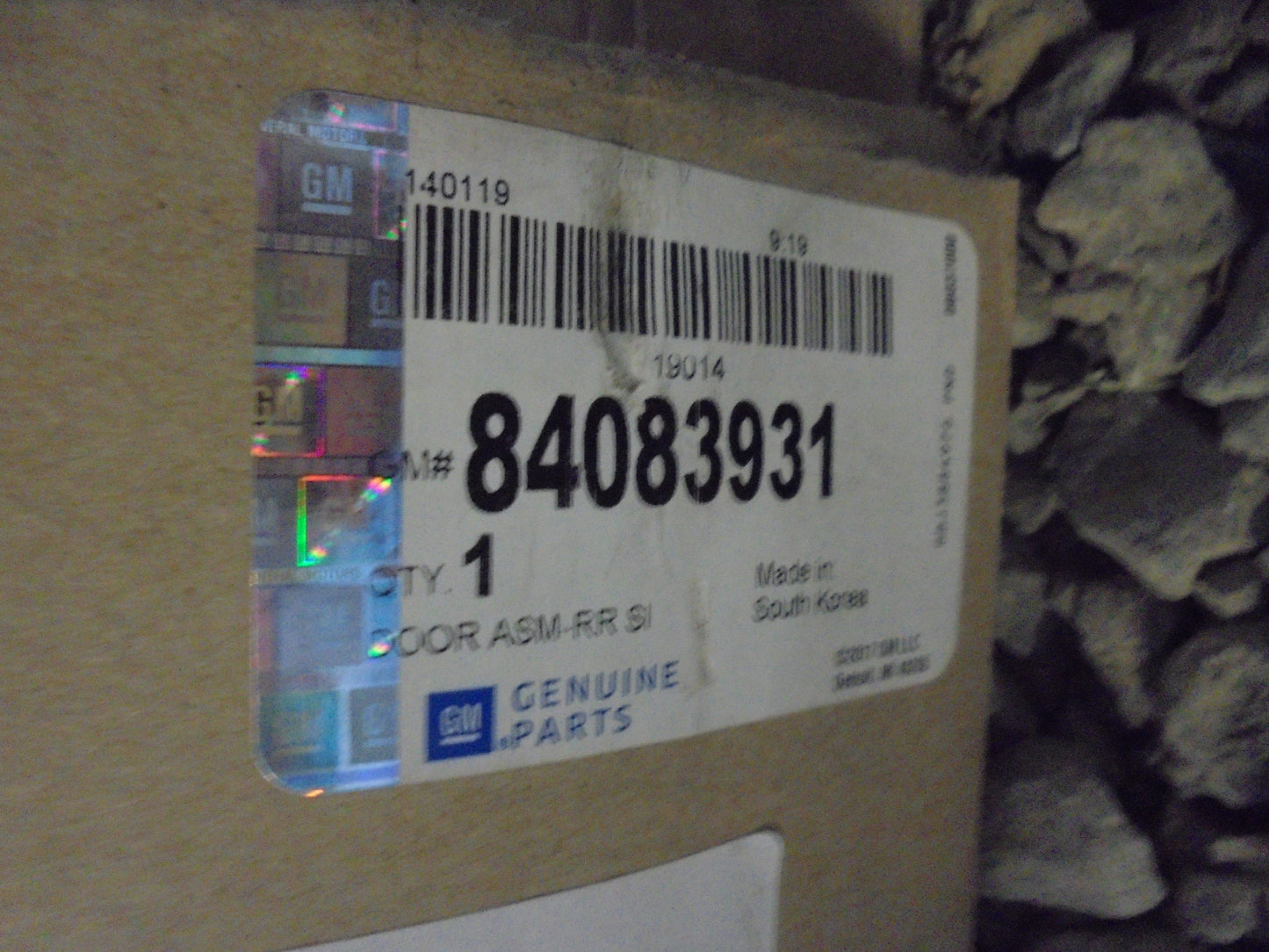 Holden Astra Genuine Right Hand Rear Door ASM New Part