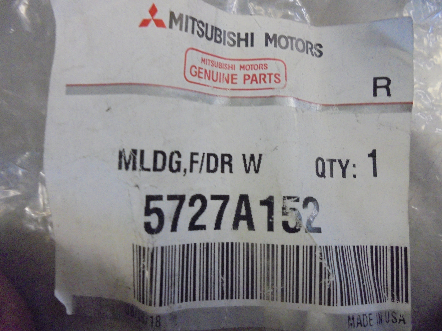 Mitsubishi Galant Genuine Passenger Front Door Belt Weatherstrip New Part
