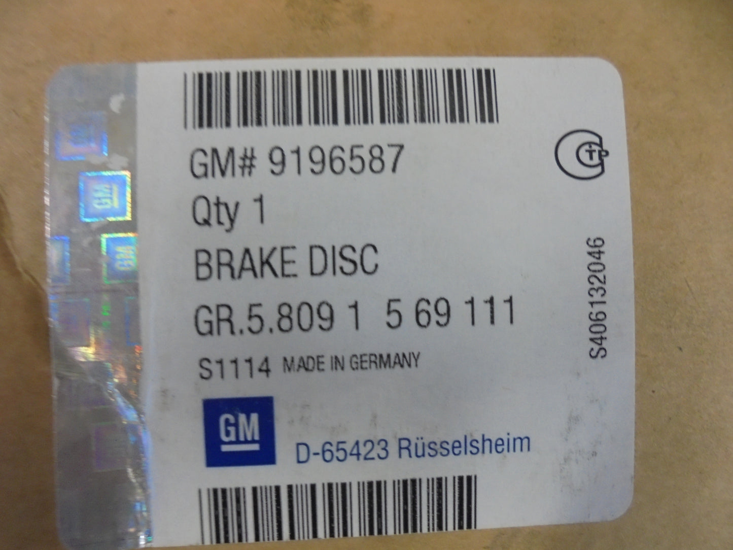 Holden Astra Genuine Rear Rotor Set New Part