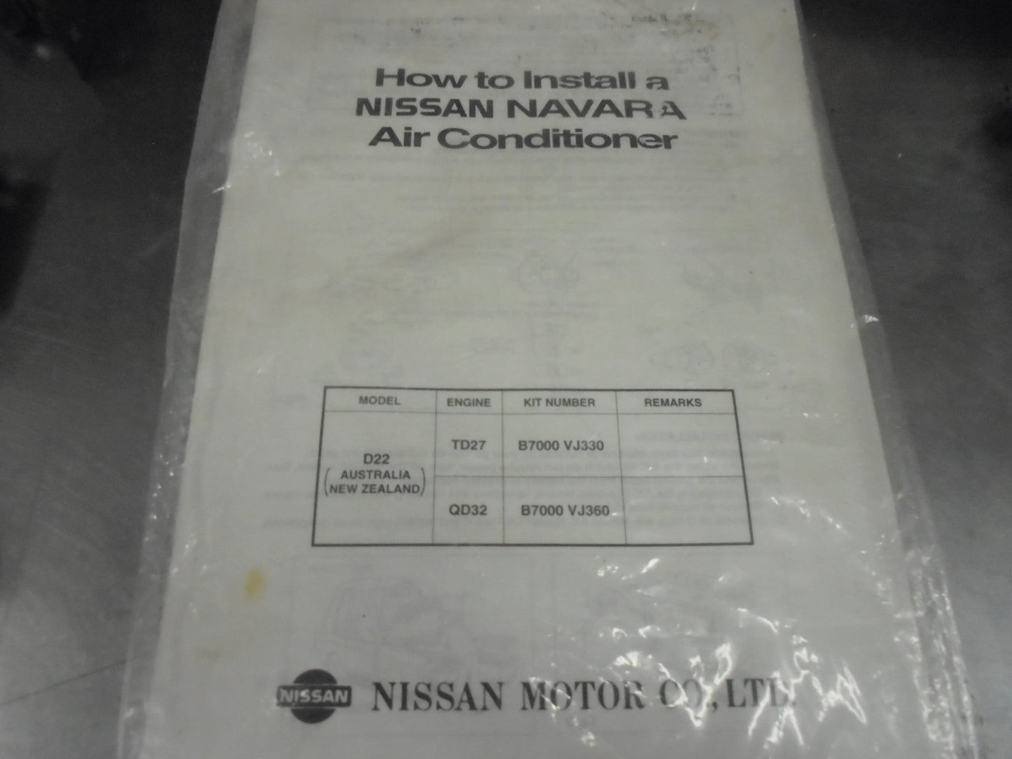 Nissan Navara D22 QD32 Engine ONLY Genuine Air Conditioning Kit New Part