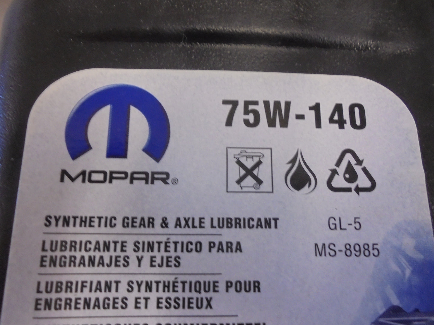 Mopar Genuine SEA 75W-140 Synthetic Gear & Axel Lubricant 1Ltr New Part