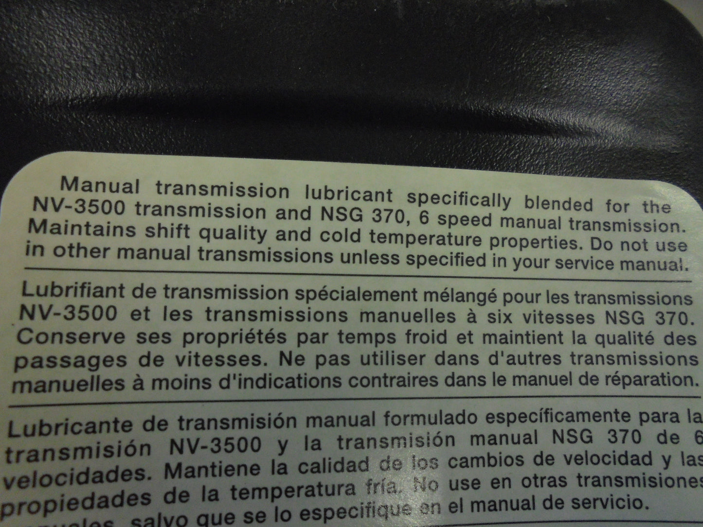 Jeep Genuine Manual Transmission Fluid NSG370/NV3500 1Ltr New Part