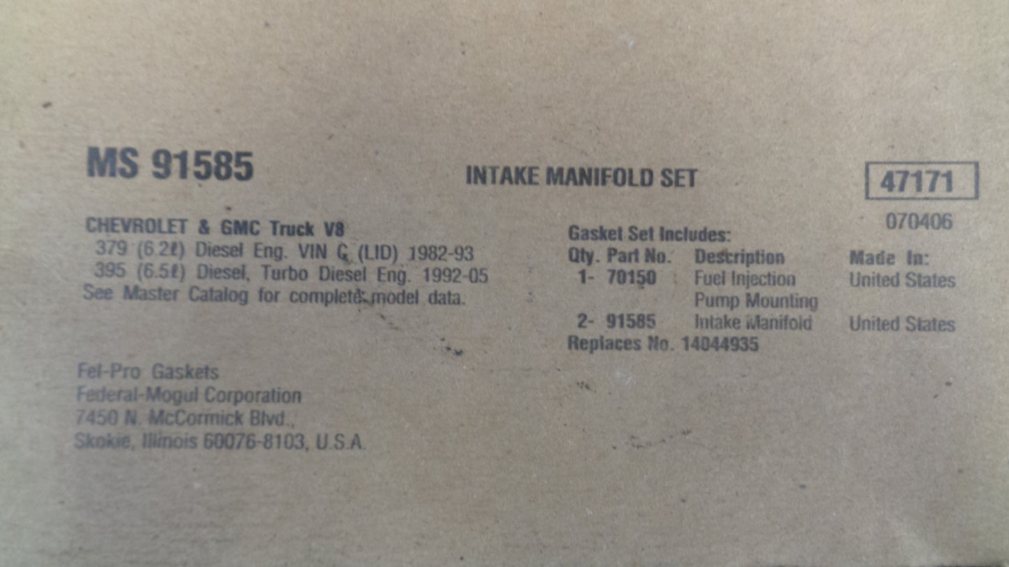 Gasket Set Manifold Set Suits GMC TK V8 New Part