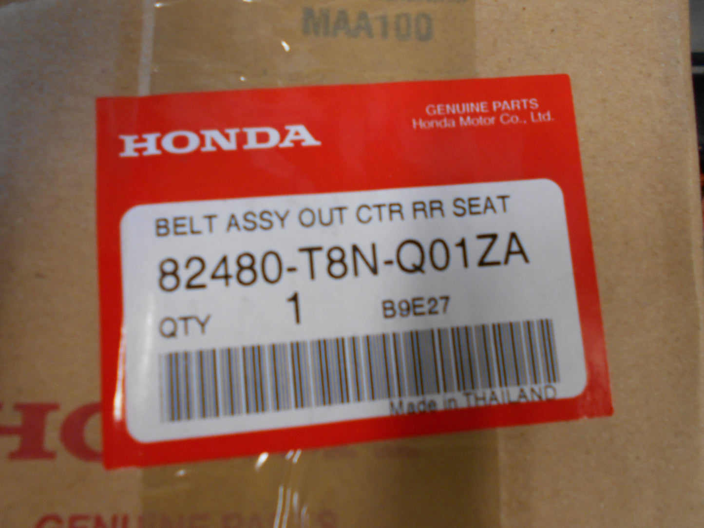 Honda HR-V Genuine Outer Centre Seat Belt Assembly New Part