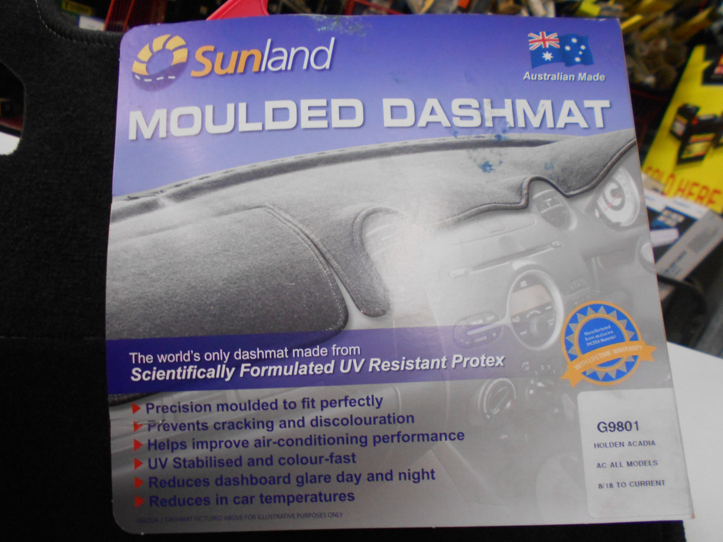 Sunland Black Dash Mat Suitable For Holden Acadia AC New Part