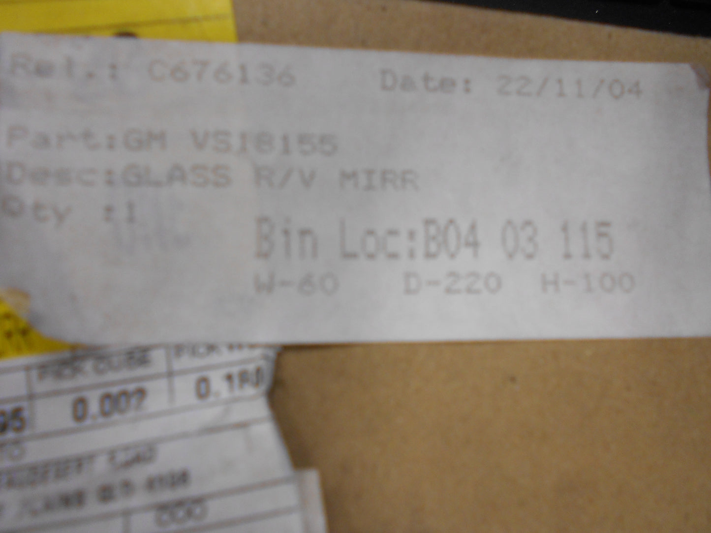 Holden VN/VP/VR/VS Commodore Genuine Right Hand Door Rear View Mirror New Part