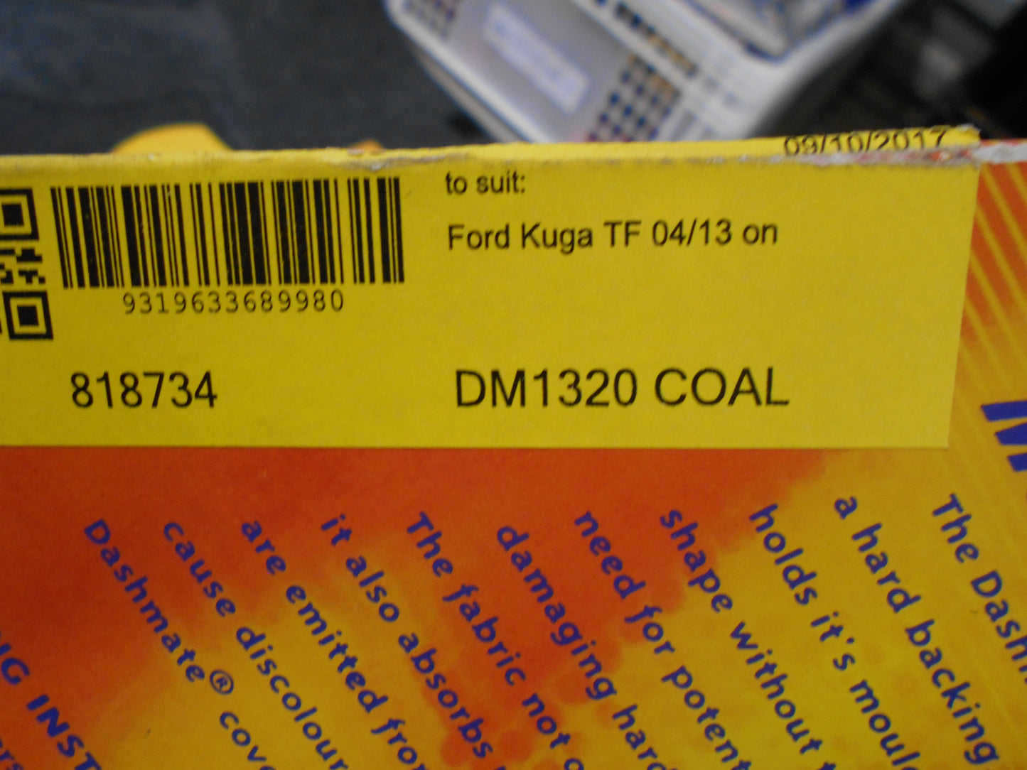 Shevron Dash Mat Suits Ford TF Kuga (Grey) Air Bag New Part