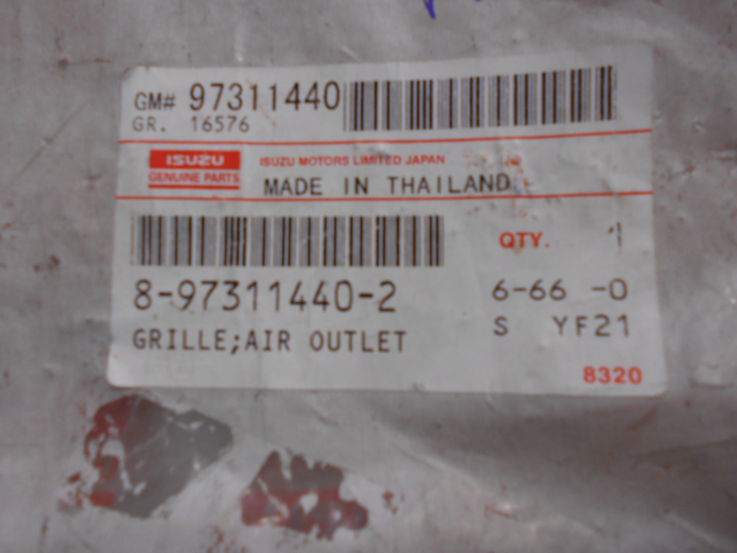 Holden / Isuzu Various Models Genuine Air Outlet New Part