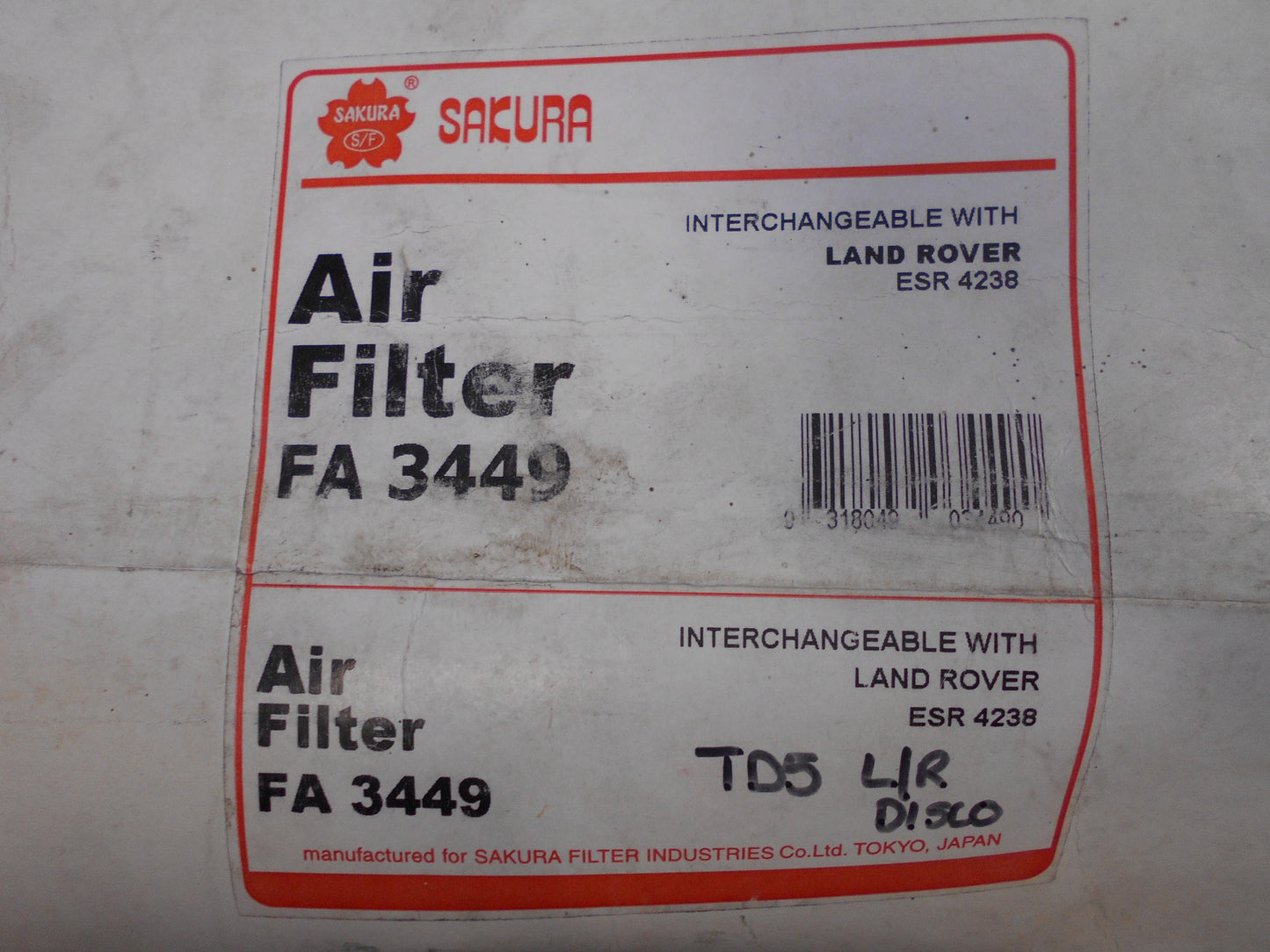 Sakura Air Filter Suits Land Rover Various Models New Part