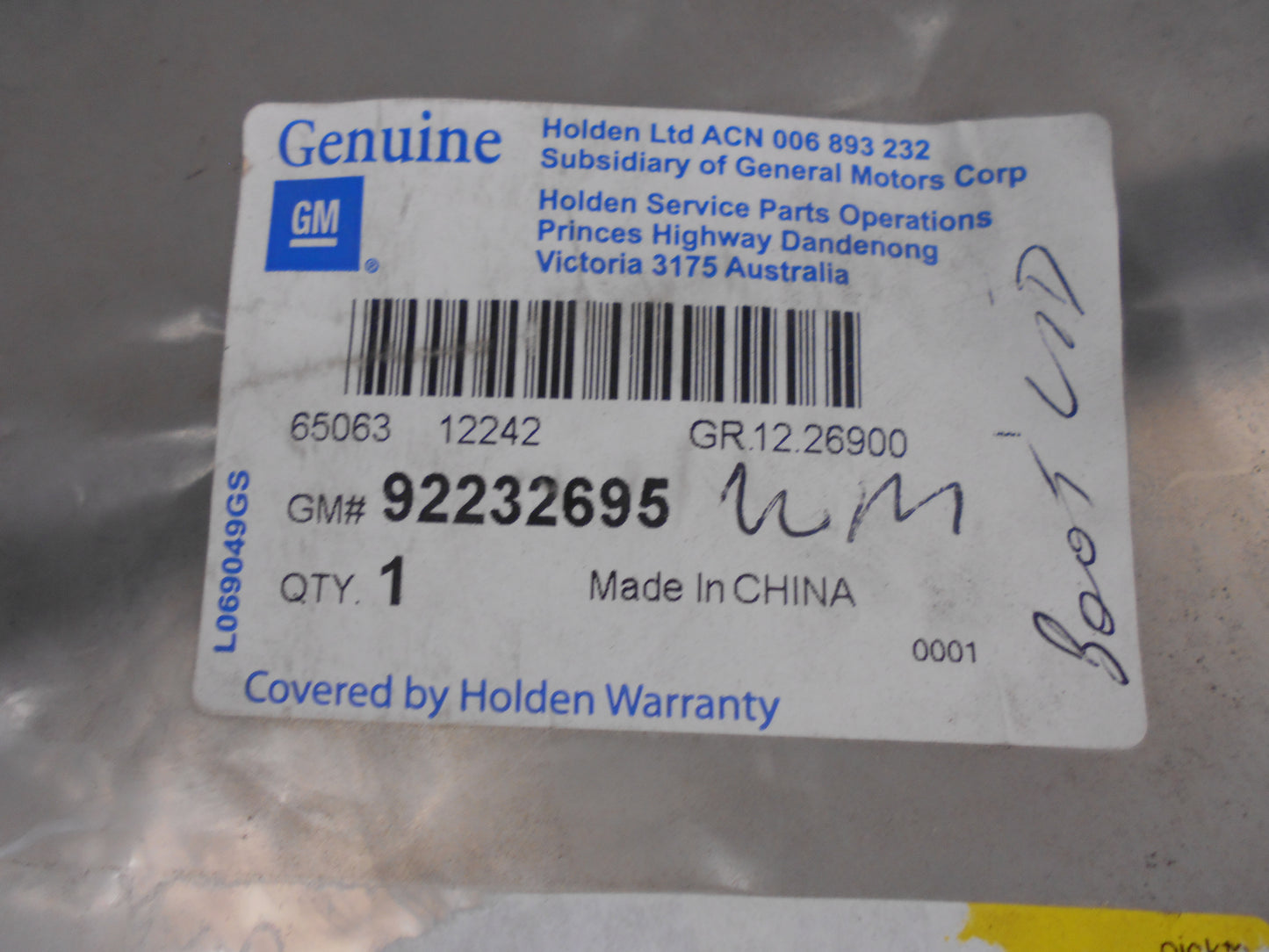 Holden WM Caprice Genuine Boot Weatherstrip New Part