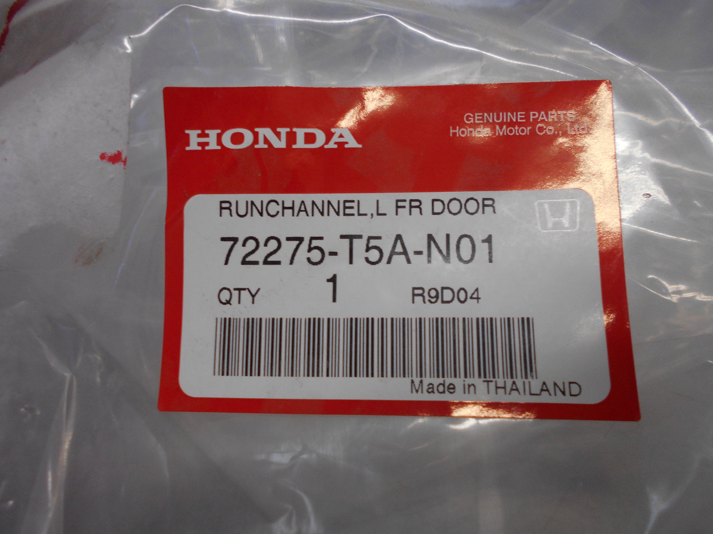 Honda Jazz Genuine Front Left Hand Door Run Channel New Part