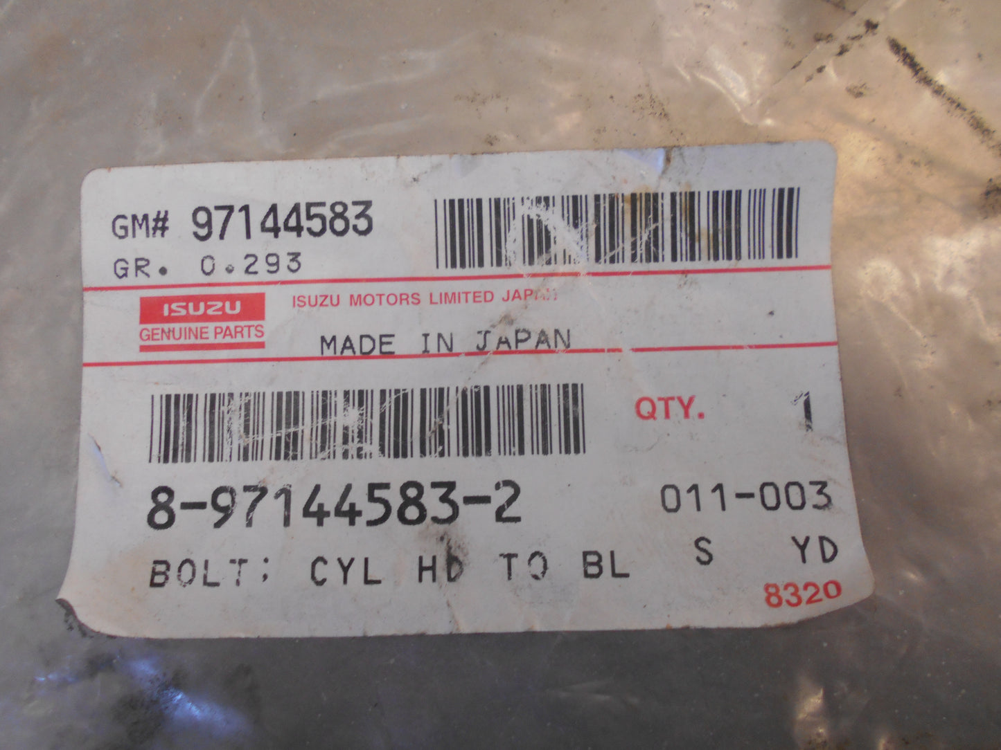 Isuzu NPR Light Truck Genuine 4JJ1 Cylinder Head Bolt New Part