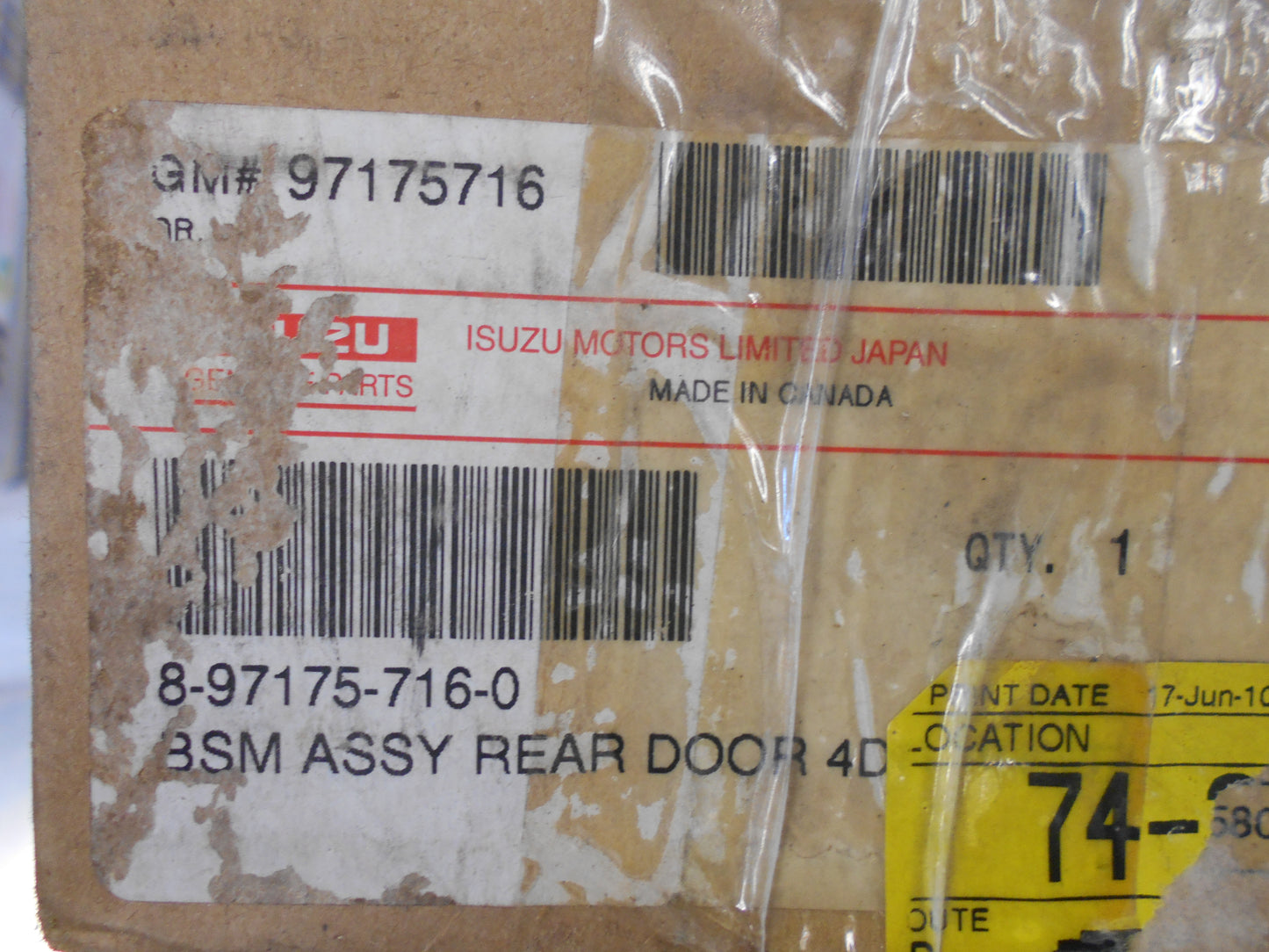 Holden Frontera Genuine Right Hand Rear Door Belt Mould New Part