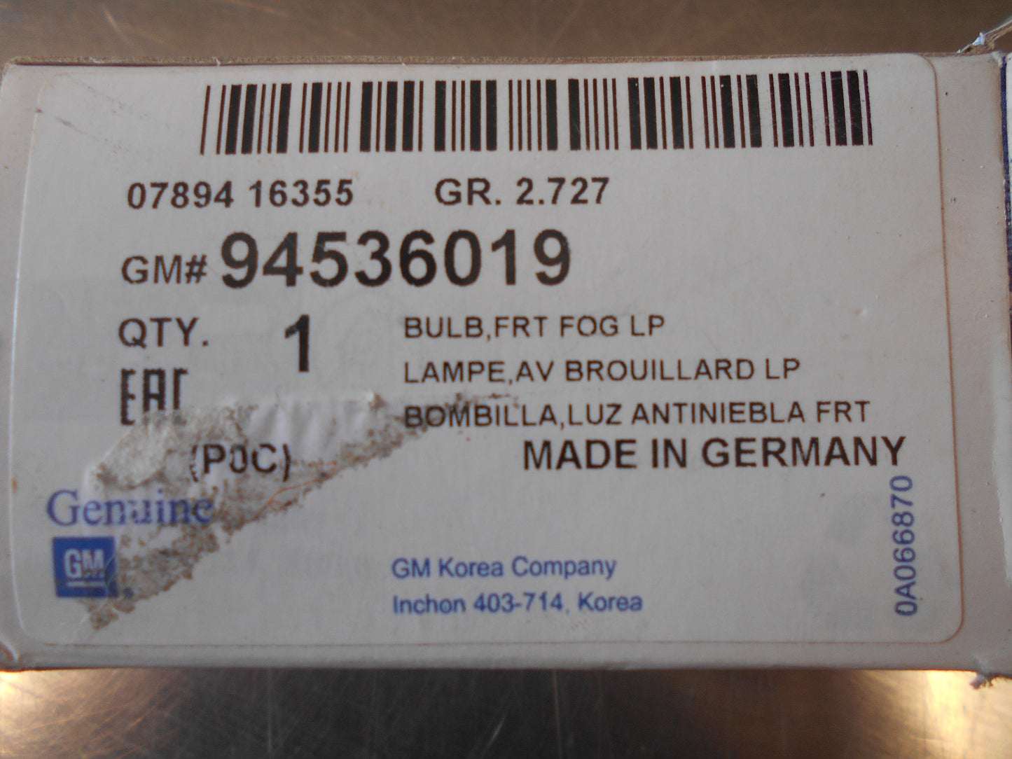 Holden Captiva Genuine Front Fog Light Bulb New Part