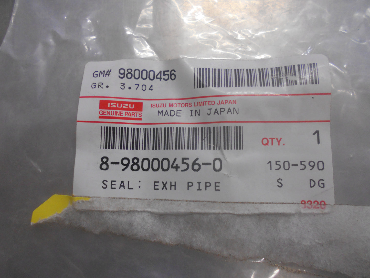 Holden Colorado / Isuzu D-Max Genuine Exhaust Pipe Seal New Part