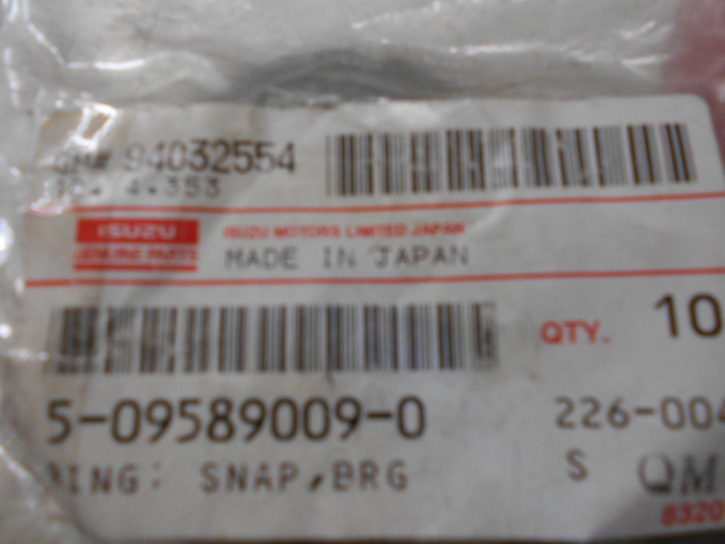 Isuzu NPR/NQR Genuine Snap Bearing Ring New Part