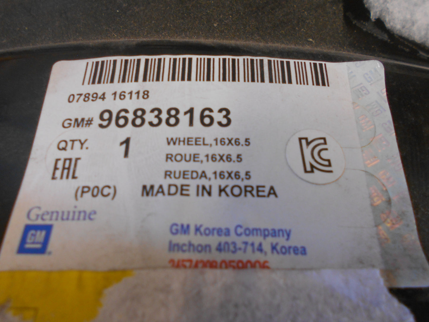 Holden Captiva Genuine Spare Wheel New Part