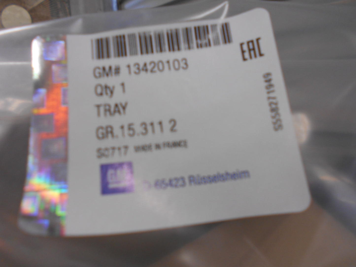 Holden Astra K Genuine Hard Boot Tray Reversible And Water Resistant New Part