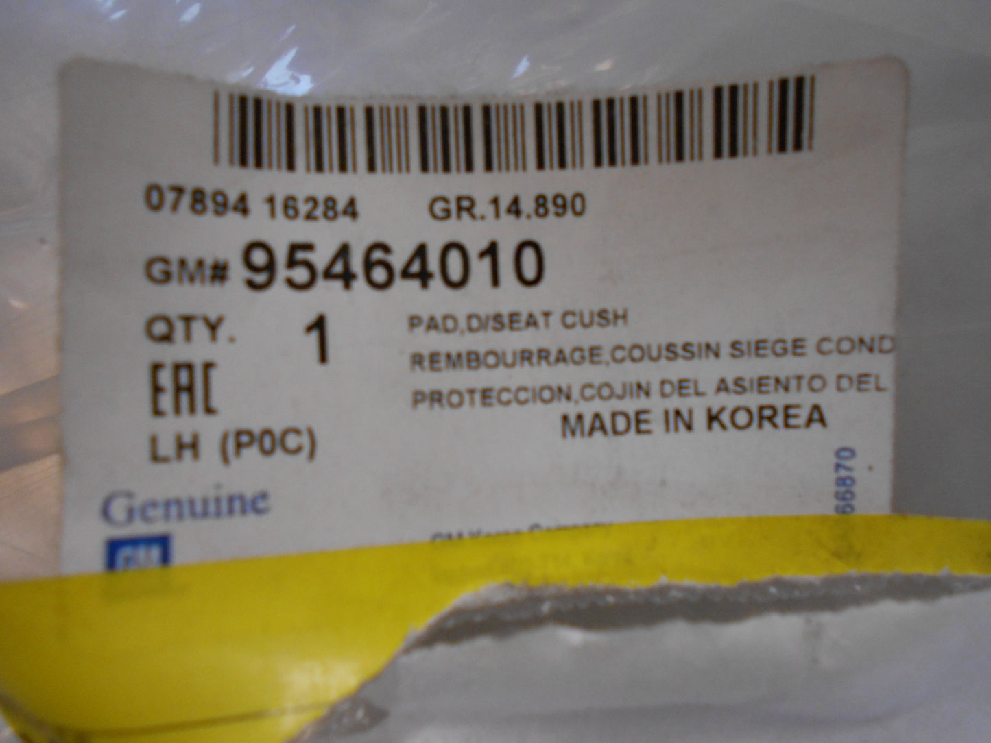 Holden Captiva Genuine Left Hand Seat Base Cushion Pad New Part