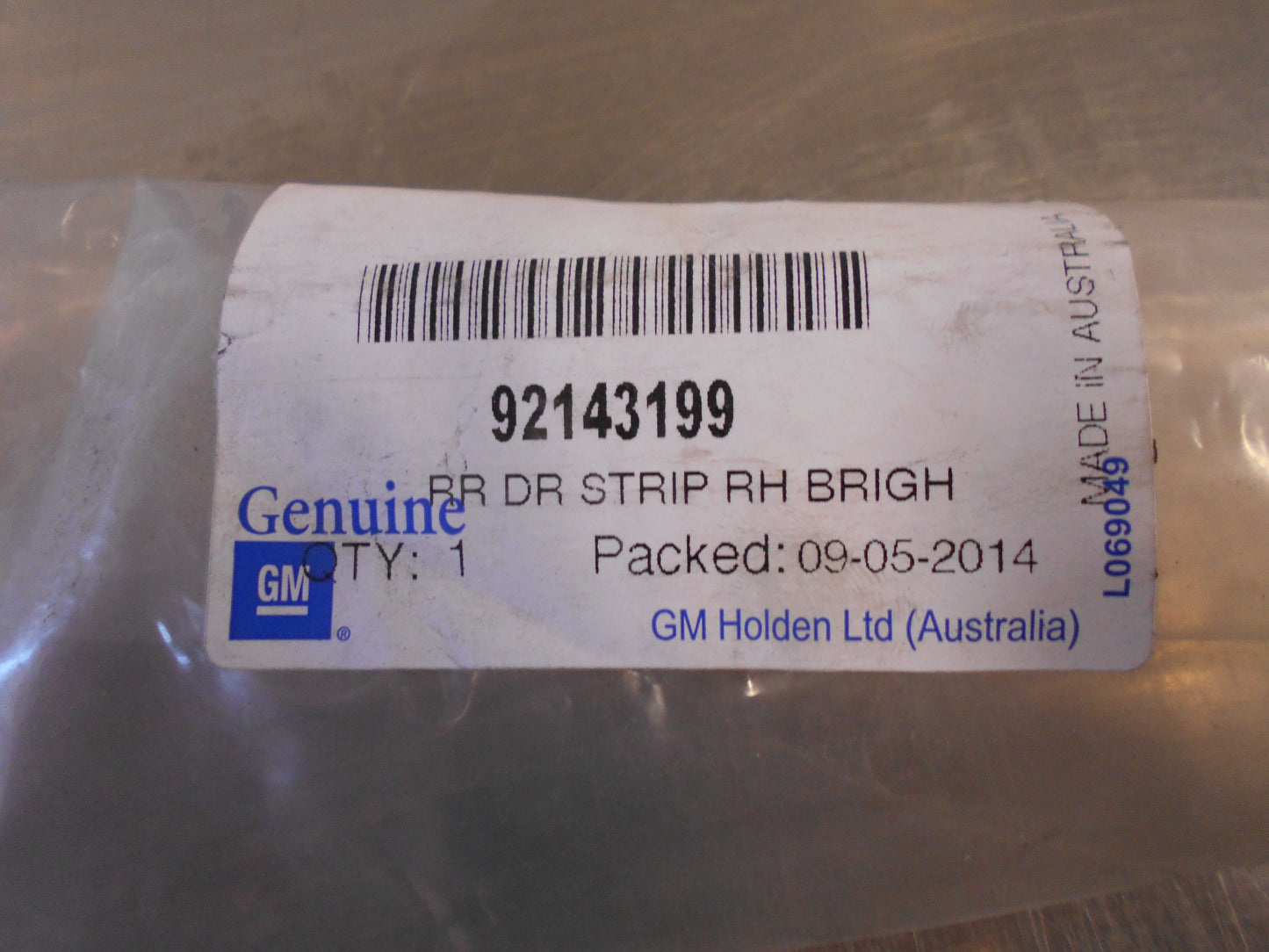 Holden VE/WH Genuine Rear Right Hand Chrome Moulding New Part