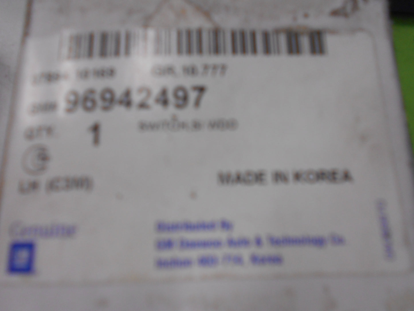 Holden Barina Spark MJ Genuine Right Hand Drivers Window Switch New Part