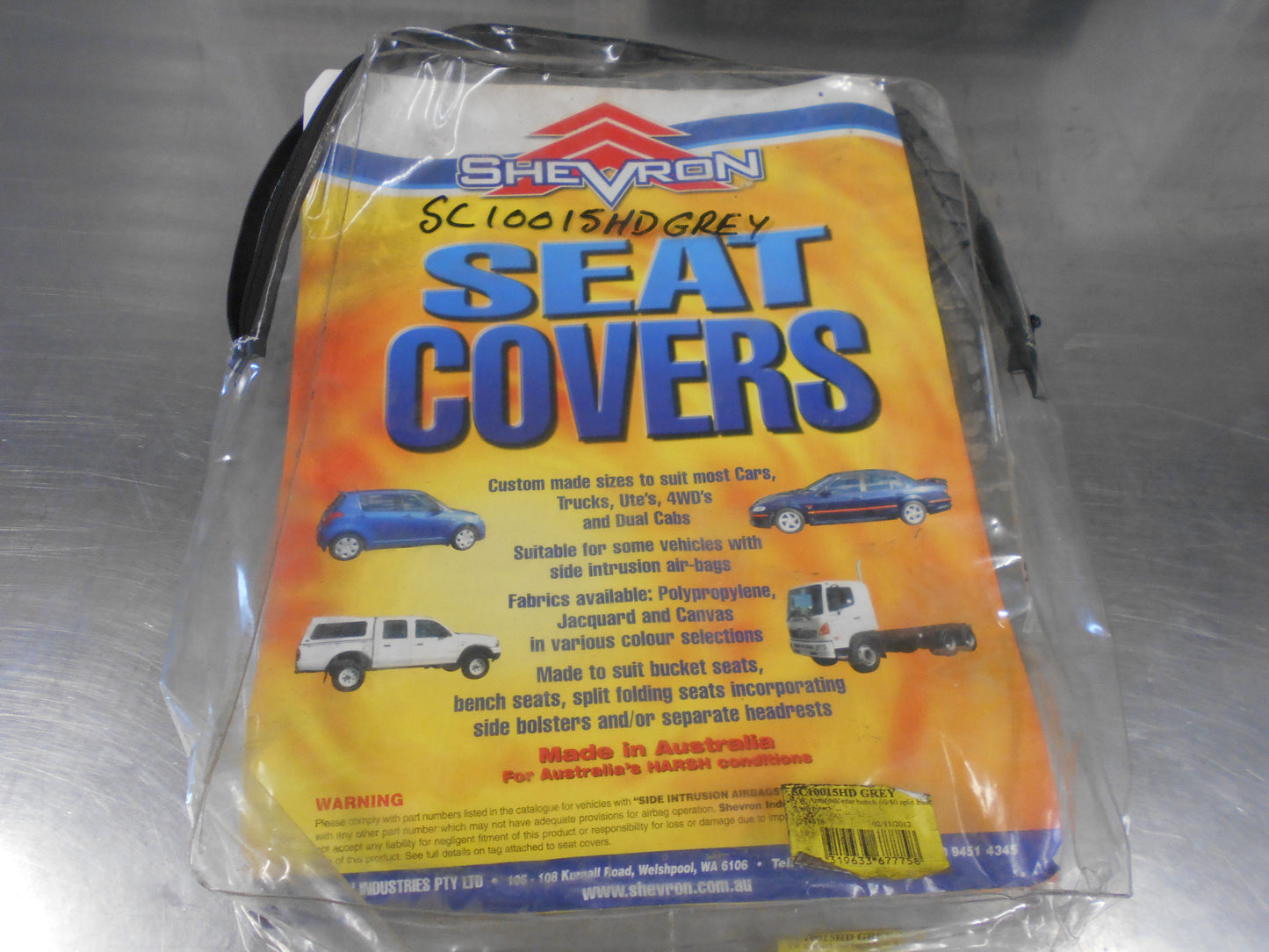 Shevron Grey Dual Cab Rear Bench Seat Covers Suitable For Volkswagen Amarok New Part