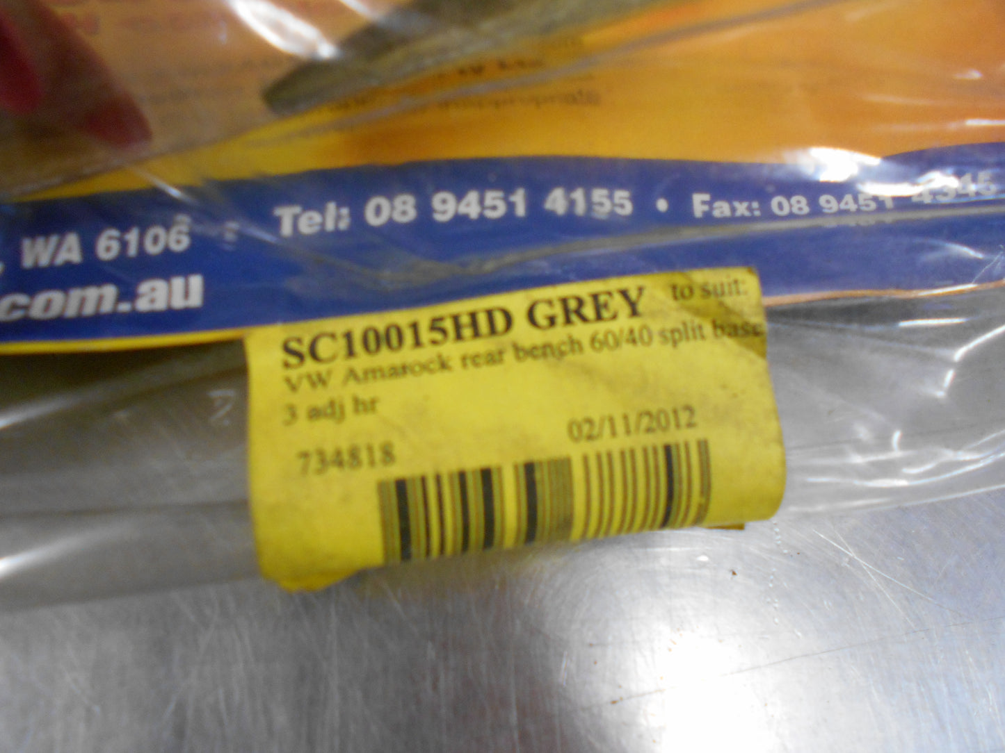 Shevron Grey Dual Cab Rear Bench Seat Covers Suitable For Volkswagen Amarok New Part