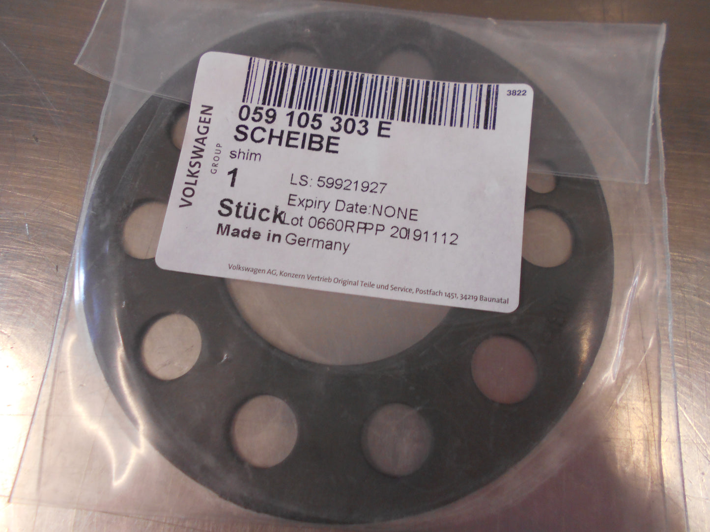 Volkswagen Touareg Genuine Crankshaft Washer Shim New Part