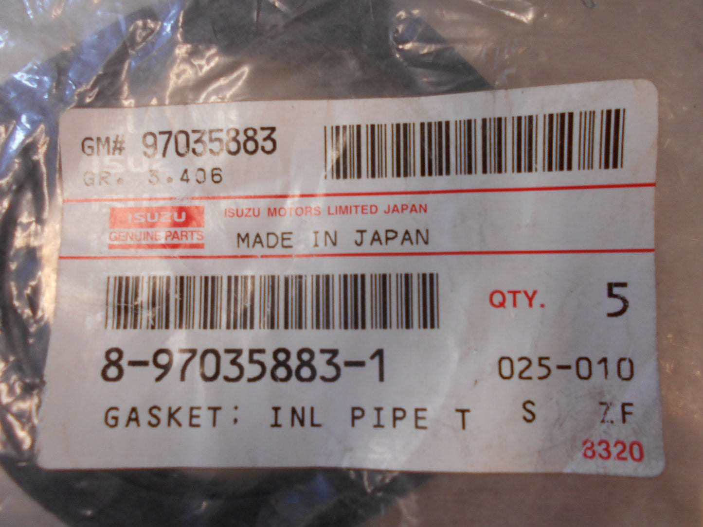 Isuzu Elf Genuine Inlet Pipe To Manifold Gasket New Part