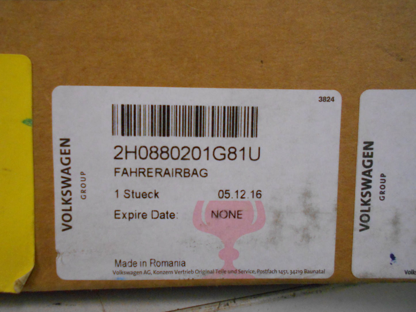 Volkswagen Amarok Genuine Steering Wheel Airbag New Part