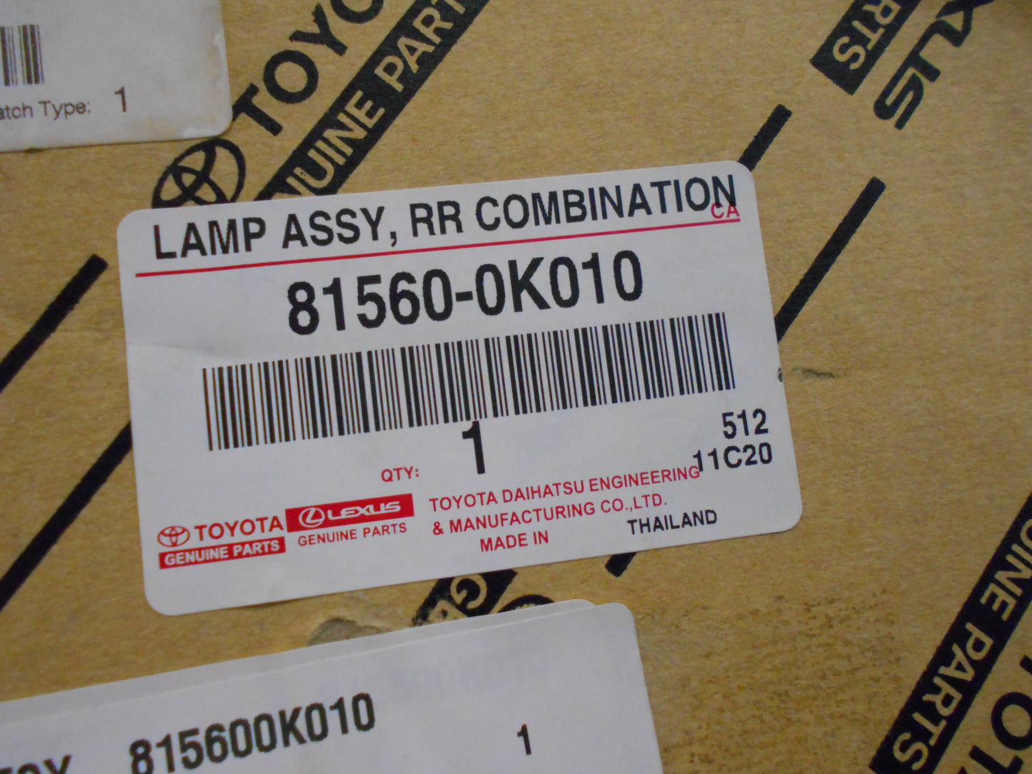 Toyota Hilux Genuine Left Hand Rear Taillight New Part