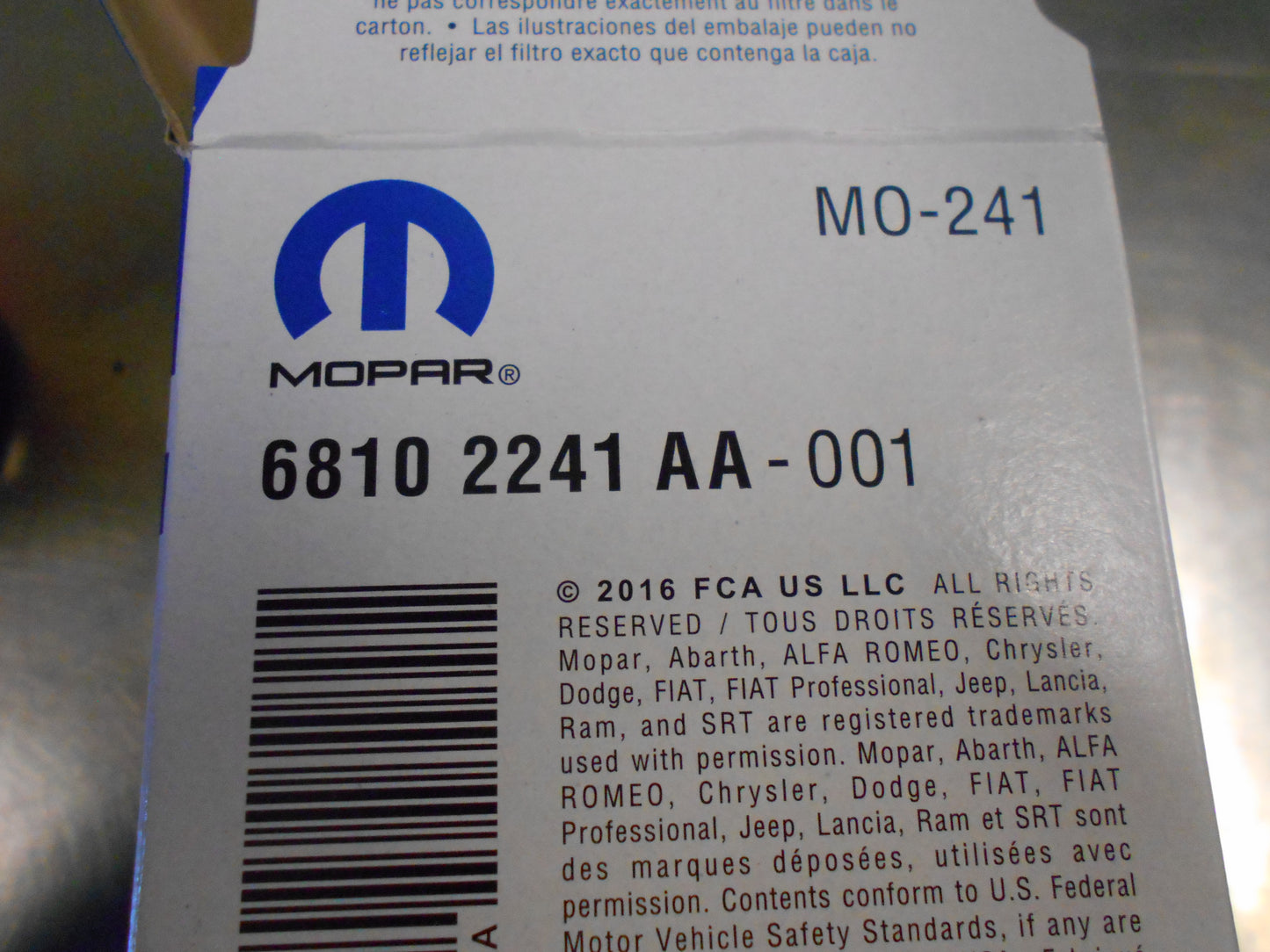 Jeep Renegade Genuine Oil Filter New Part