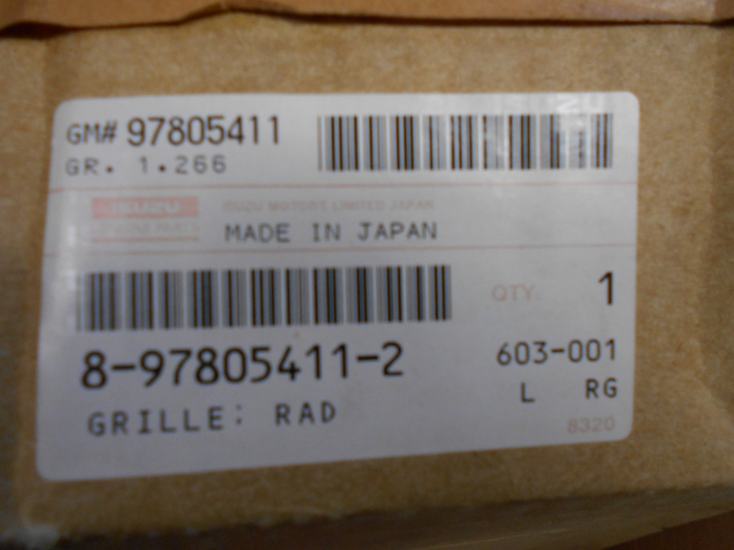 HOLDEN JACKAROO Genuine Black Grille New Part