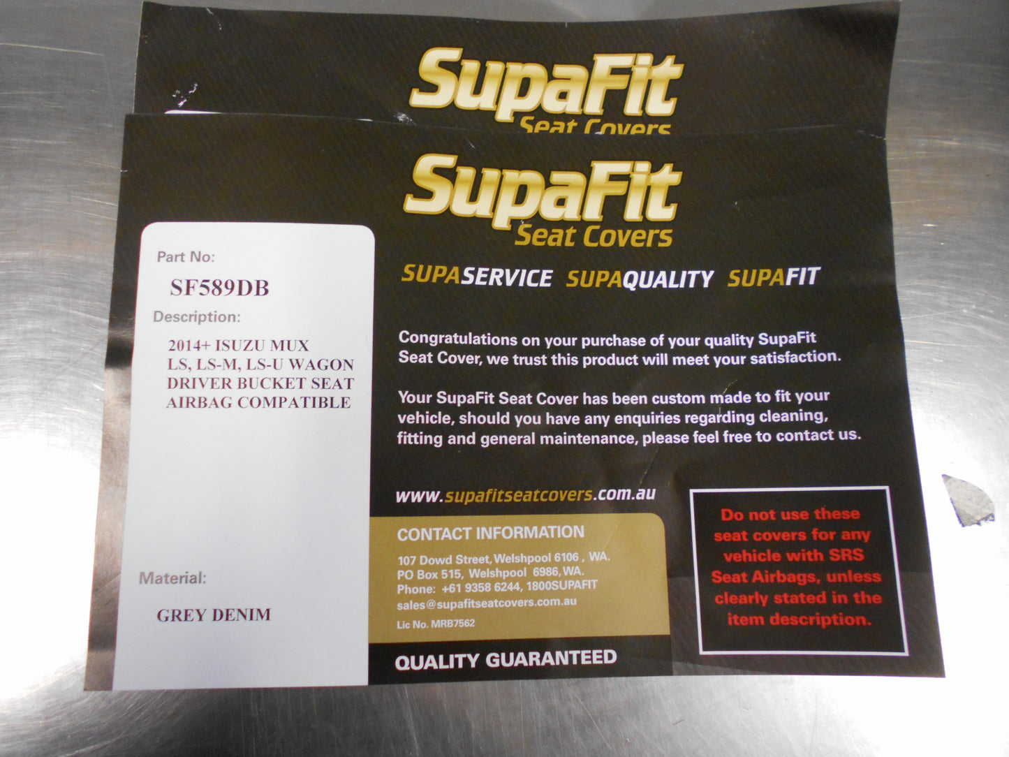 SupaFit Seat Cover Suitable For Isuzu MU-X New Part