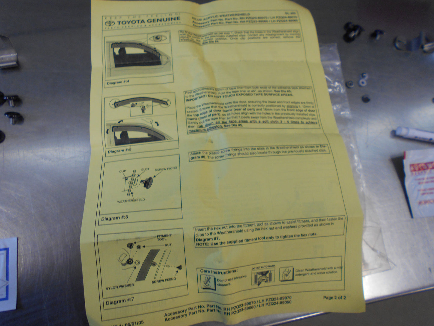Toyota Hilux Genuine Front Left Hand + Right Hand Side Weather Shields New Part