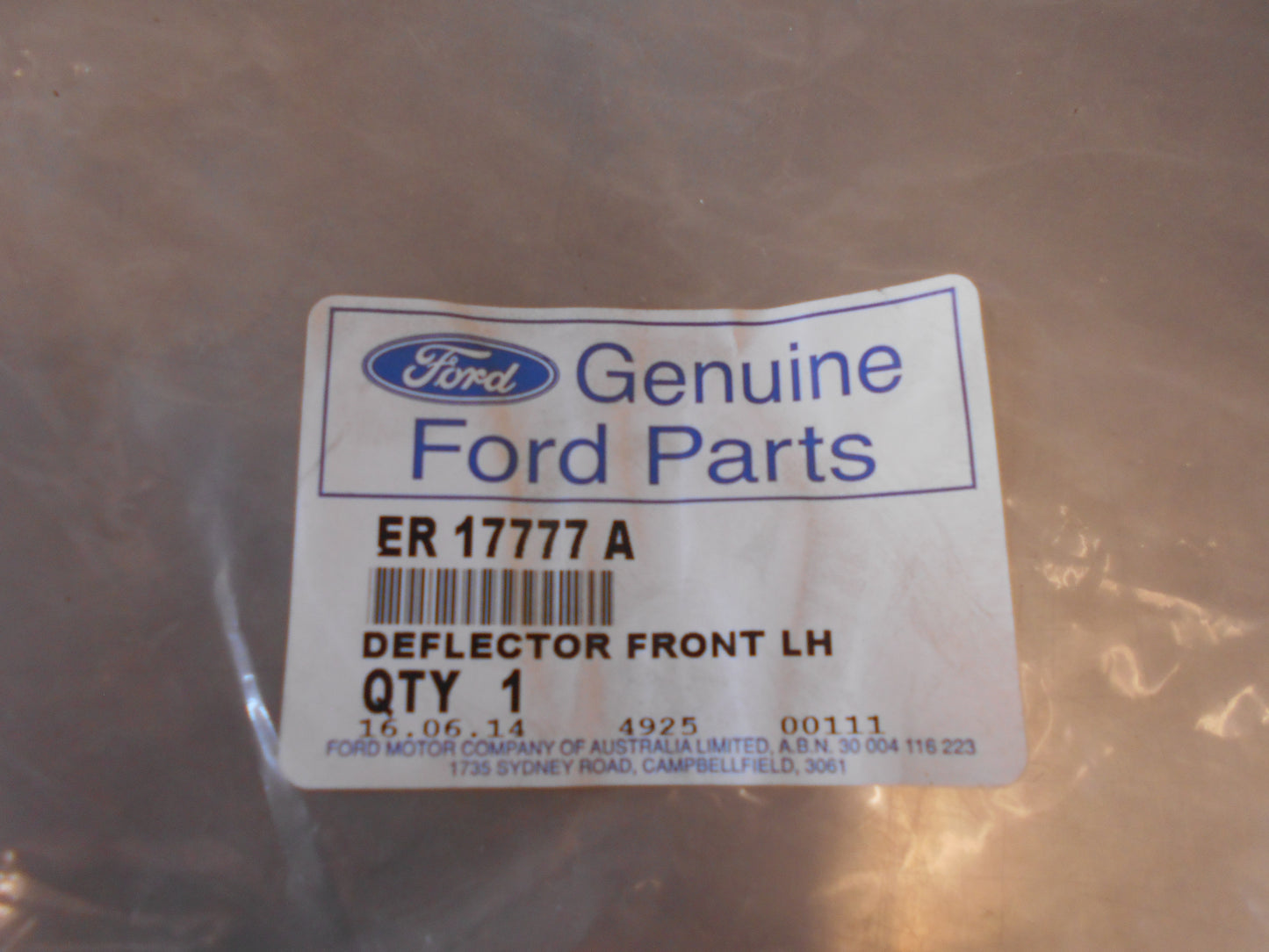 Ford AU Falcon Genuine Left Hand Front Deflector Bar Insert New Part